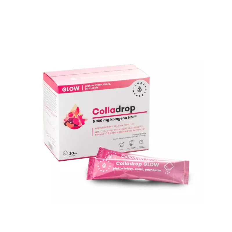 Colladrop Glow, kolagen morski 5000 mg, saszetki 30 szt.